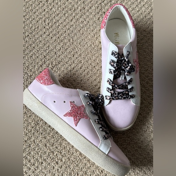 Miim Shoes - Pink Glitter Star Sneakers
